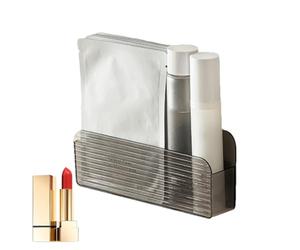 Boîte de rangement des murs de maquillage - Étagère 'organisateur adhésif, porte-bagages transparents | Tenez-vous au support cosmétique avec diviseurs, petite organisation spatiale pour v