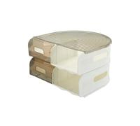 Boîte de rangement des œufs : bac à légumes empilable avec couvercle, organisateur de réfrigérateur for œufs, accessoires de cuisine roulants(2 layers)