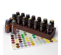 Boîte de Rangement D'huiles Essentielles Organisateur D'affichage D'huiles Essentielles en bois Support de 12 Emplacements pour Bouteilles de 15 ml Collection de Vernis à Ongles avec Couvercle