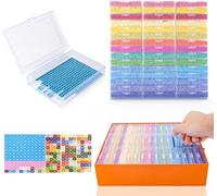 Boite de Rangement Diamond Painting, 61 Pièces Diamond Painting Accessoires avec 20 pcs Diamant Peinture Colle Argile pour Diamants