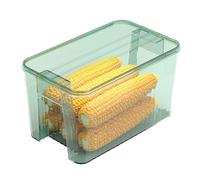 Boîte de rangement du réfrigérateur | Conteneurs alimentaires d'économie d'espace pour légumes/fruits/cuisine | Plastique pour animaux de compagnie à couvercle transparent, (Transparent Green