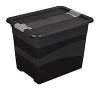 keeeper Boîte de Transport avec Couvercle et Système de Fermeture Coulissant, Extra-Robuste, 79,5 x 39,5 x 17 cm, 33 l, Eckhart, Noir/Rouge, Graphite
