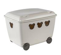 Boîte De Rangement EDANTI Bac Pour Jouets À Roulettes Avec Couvercle Gris 55L