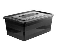 Boîte De Rangement EDANTI Conteneur À Roulettes Plastique Avec Couvercle Noir 40L