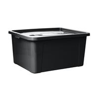 Boîte De Rangement EDANTI Plastique Noir 20L Avec Couvercle 40x33x20 Cm