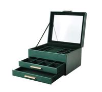 Boîte de rangement élégante à trois tiroirs, couvercle transparent, intérieur en flanelle douce pour collier, bracelet, vitrine, organiseur transparent avec tiroirs, taille unique, comme décrit