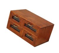 Boîte de rangement élégante en bois massif délicat avec quatre tiroirs pour une organisation polyvalente de la maison, armoire de rangement rétro