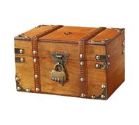 Boîte de rangement élégante en bois pour clés et mots de passe, organiseur de bureau rétro avec serrure fiable (jaune B)