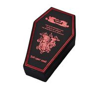 Boîte de rangement élégante en forme de cercueil en polyuréthane souple pour bagues, colliers et accessoires, boîte cadeau terrifiante alternative pour Halloween