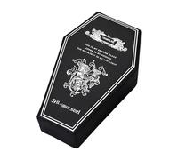 Boîte de rangement élégante en forme de cercueil en polyuréthane souple pour bagues, colliers et accessoires, boîte cadeau terrifiante alternative pour Halloween