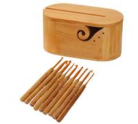 Boîte de rangement ellipsoïdale en bois de pin durable avec couvercle pour tricot et travaux manuels Vert