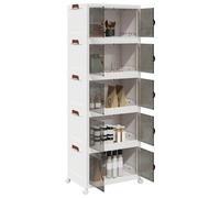 vidaXL Boîte de rangement empilable 5 niveaux 75 L 64x40x179 cm en plastique avec roues