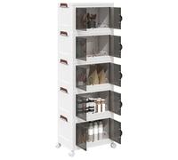 Boîte de rangement empilable avec roues à 5 niveaux 28 L