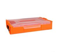 Boîte de rangement empilable conçue pour contenir une variété d'articles essentiels du quotidien en un seul endroit (orange)