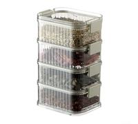 Boîte de rangement empilable en ABS transparent avec joint hermétique pour articles de garde-manger et gestion visuelle facile des stocks (B)