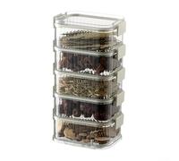 Boîte de rangement empilable en ABS transparent avec joint hermétique pour articles de garde-manger et gestion visuelle facile des stocks (C)