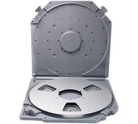 Boîte de rangement empilable en métal de 25,4 cm pour bobine de ruban adhésif - Pour l'organisation des enregistrements audio - Plusieurs combinaisons de couleurs - Argenté/noir (A)