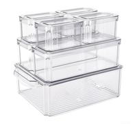 Boîte de rangement empilable en PET transparent pour réfrigérateur | Rangement organisé, garde le réfrigérateur bien rangé, facile à trouver, visibilité claire, construction PET