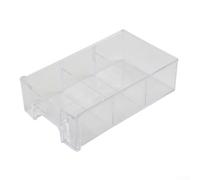 Boîte de rangement empilable en plastique pour petites pièces, vis, composants - Tiroirs épais et transparents avec poignée de doigt, montage mural (bleu)