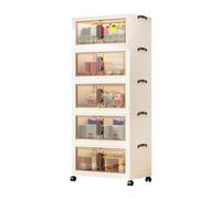 Boîte de rangement empilable en plastique transparent de grande capacité avec double ouverture magnétique et poulie Idéal pour chambre à coucher, salon et bureau