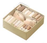 Boîte de rangement empilable en polyester pour lingerie 33 x 33 cm (riz)