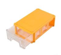Boîte de rangement empilable en polyéthylène pour petits objets de quincaillerie, vis, boulons, écrous avec cadre épais et visibilité translucide (jaune)
