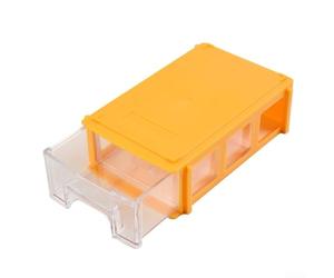Boîte de rangement empilable en polyéthylène pour petits objets de quincaillerie, vis, boulons, écrous avec cadre épais et visibilité translucide (jaune)