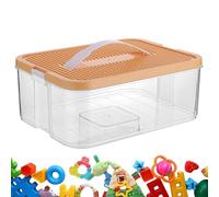 Boîte de rangement empilable pour blocs de construction : boîte de rangement empilable pour blocs de construction avec compartiments et poignée, organiseur empilable à l'épreuve de la poussière |