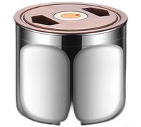 Boîte de rangement en acier inoxydable 304 pour grains de café avec joint étanche à l'air, deux anneaux en silicone et valve de décompression, conçue pour les feuilles de thé et divers aliments de