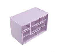 Boîte de rangement en acrylique de bureau avec six tiroirs à grille pour ranger systématiquement des cosmétiques, des bijoux et des fournitures de coiffeuse (violet)