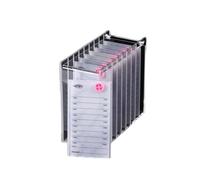 Boîte de rangement en acrylique transparent pour 8 couches de faux cils, support de palette de colle pour greffe d'extensions de cils - Présentoir fermé avec 8 palettes - Organisateur de maquillage