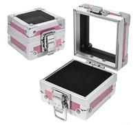 Boîte de rangement en alliage métallique avec 25 compartiments pour organiser les têtes de meulage - Organiseur de bureau portable pour espaces de travail de nail art (rose matin)