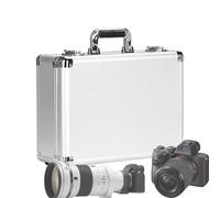 Boîte de rangement en aluminium, boîte à outils avec poignée, petite boîte de rangement universelle - Dispositif de rangement carré pour montres, cosmétiques, boîte à outils multifonction pour