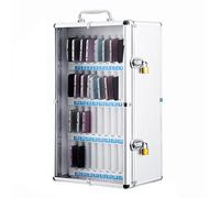 Boîte de rangement en aluminium pour téléphone portable avec serrure indépendante - Casier portable avec poignée - Armoire mobile sécurisée - Idéal pour la maison et le bureau - 36