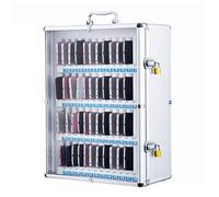 Boîte de rangement en aluminium pour téléphone portable avec serrure indépendante et poignée - Coffre-fort sécurisé pour téléphone portable - Idéal pour le bureau ou la maison - 48 compartiments