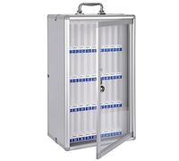 Boîte de rangement en aluminium transparent pour téléphone - Armoire de bureau/salle de classe sécurisée avec serrure et poignée - Accès facile et durable pour documents et fournitures