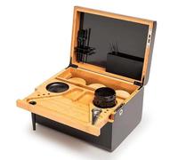 Boîte de rangement en bambou avec mécanisme de verrouillage, fermeture magnétique et plateau à rouler amovible pour offrir et organiser des cadeaux