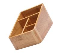 Boîte de Rangement en Bambou Bureau, Créative, Quatre Compartiments | Rangement Ordonné, Coins Arrondis, Procédé de Carbonisation, pour Cosmétiques, Télécommande et Petits Objets