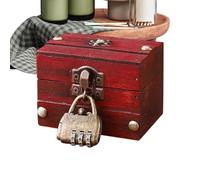 Boîte de rangement en bois, 6 x 9 x 6,5 cm, d'inspiration antique | Organiseur compact pour bijoux, souvenirs, babioles, chambre à coucher, coiffeuse, bureau, entrée, mot de passe, Refer
