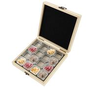 Boîte de rangement en bois à 16 emplacements pour semences - Organisateur de graines - Boîte de rangement pour graines, perles, colliers, boucles d'oreilles