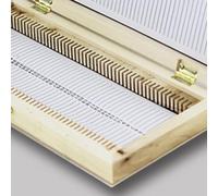 Boîte de rangement en bois à 50 emplacements pour microscope avec serrure en fer pour laboratoire, recherche scientifique, enseignement - Compact 23 x 10 x 3 cm, marron (50 pièces)