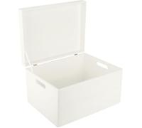 Boîte de Rangement en Bois à Décorer Blanc Creative Deco XXL | 40 x 30 x 24 cm | avec Couvercle et Poignées