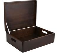 Boîte de rangement en bois à décorer Creative Deco XL - Marron - 40 x 30 x 14 cm - avec couvercle et poignées