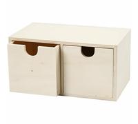 Boîte De Rangement En Bois Avec Coffre Et Deux Tiroirs, Décor, 1 Pièce