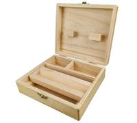 Boîte de Rangement en Bois avec Serrure en métal, boîte à Rouleaux à 3 Compartiments avec Plateau à Rouleaux 6,7 x 5,9 x 2,4 Pouces, boîte de Rangement pour cigares, Tabac, Bijoux
