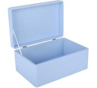 Boîte de Rangement en Bois Bleu - Creative Deco - 30 x 20 x 14 cm - avec Couvercle - Boîte Caisse Malle Coffre
