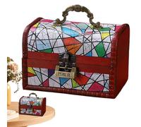 Boîte de rangement en bois | Coffre décoratif rustique avec serrure | Organisateur de bijoux - Pour salon, chambre à coucher, placard, jouets, terrasse, collection trésor de cuisine