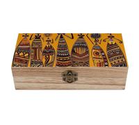 Boîte de rangement en bois - Culture africaine créative - Boîtes à bijoux avec couvercle à charnière - Boîtes décoratives pour souvenirs, décoration de la maison