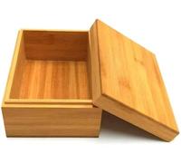 Boîte de rangement en bois de bambou zhou, naturelle, non peinte, avec couvercle roulant, classique, unie, pour outils et accessoires, 16 x 12 x 7 cm