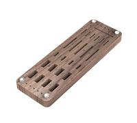 Boîte de rangement en bois de noyer à 25 emplacements - Système de rangement élégant en bois dur avec fente découpée avec précision, cartes TF, clés USB de type C, organisateur d'accessoires